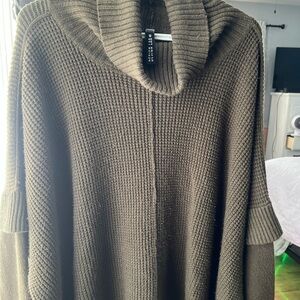 Design Lab Lord & Taylor Olive Cowl Neck Knit Sweater